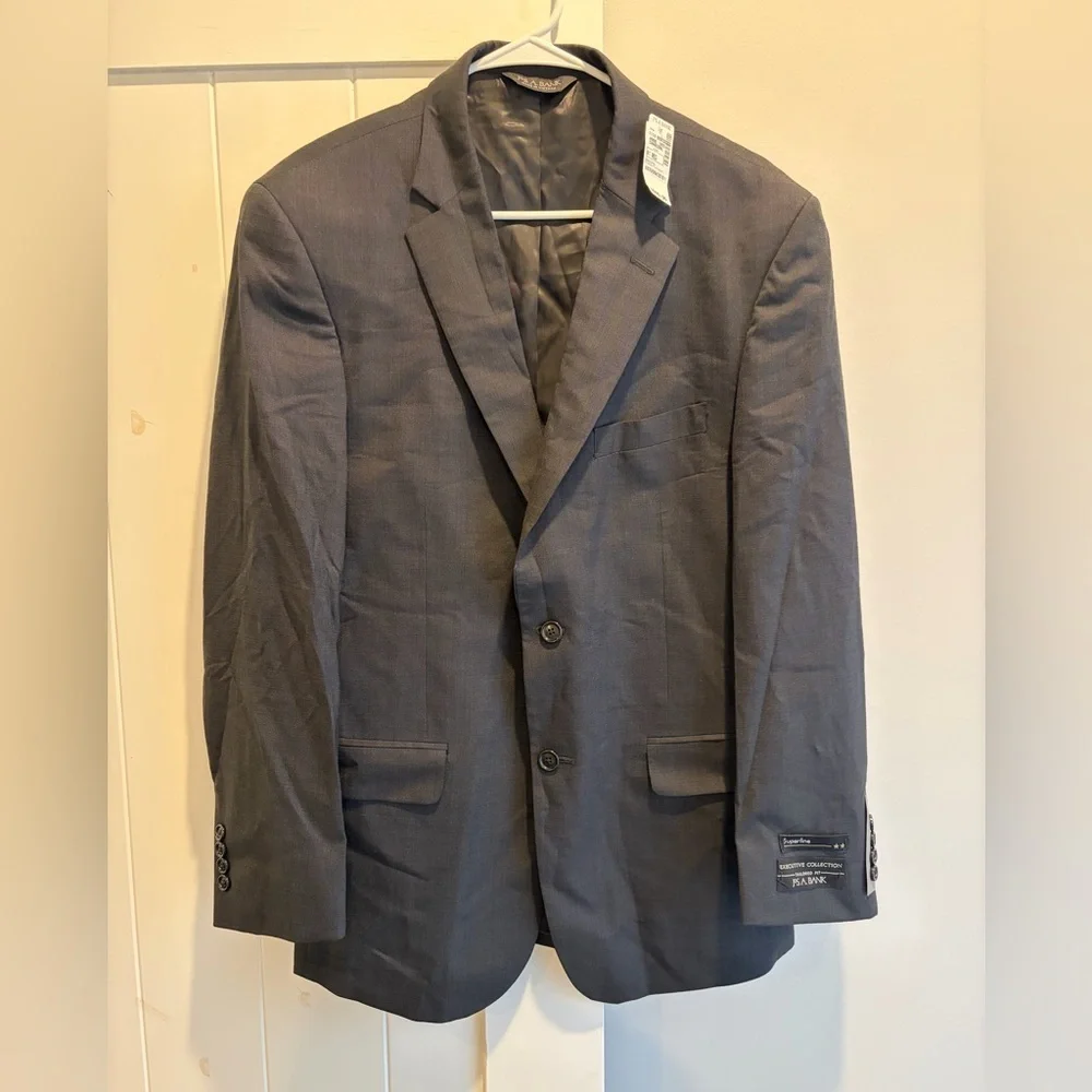 Jos A Bank Executive‎ Collection Charcoal Wool Suit Jacket 41R NWT Tailored Fit